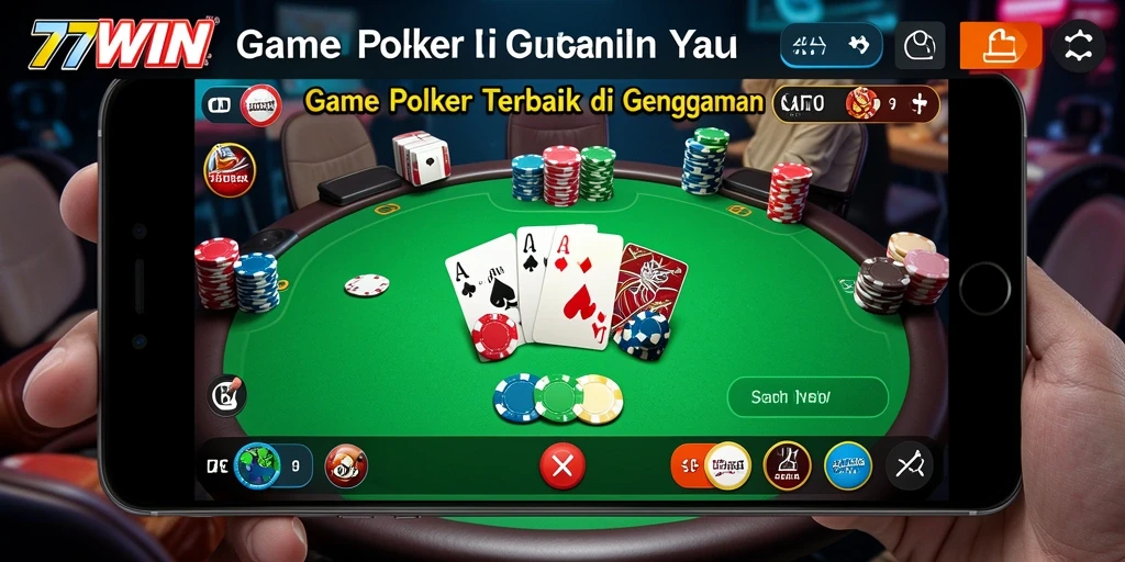 Tangkapan layar gameplay Poker yang mendebarkan di 77WIN.