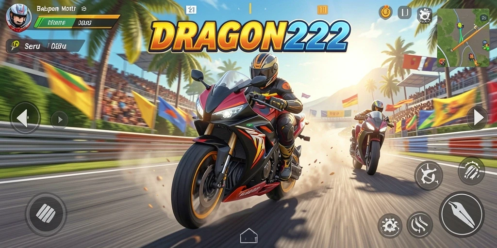 Tangkapan layar gameplay seru dari balapan motor dalam DRAGON222.