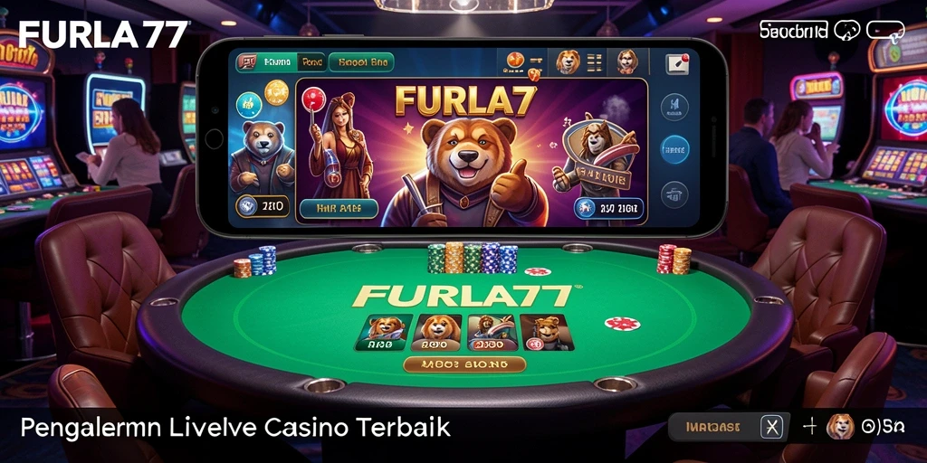 Tampilan gameplay Live Casino FURLA77 yang mengasyikkan dan interaktif.