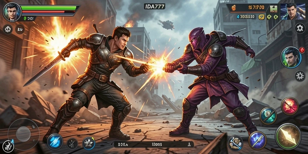 Tampilan seru gameplay IDA777 dalam aksi bertempur.