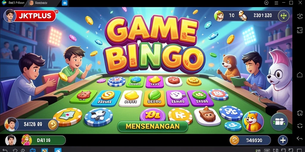 Tampilan permainan Bingo seru di JKTPLUS dengan berbagai pilihan.