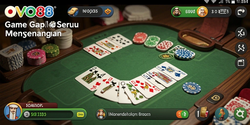 Screenshot gameplay OVO88 yang menampilkan suasana bermain Gaple yang seru.
