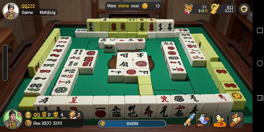 Tangkapan layar gameplay QQ222 menampilkan keseruan permainan Mahjong.