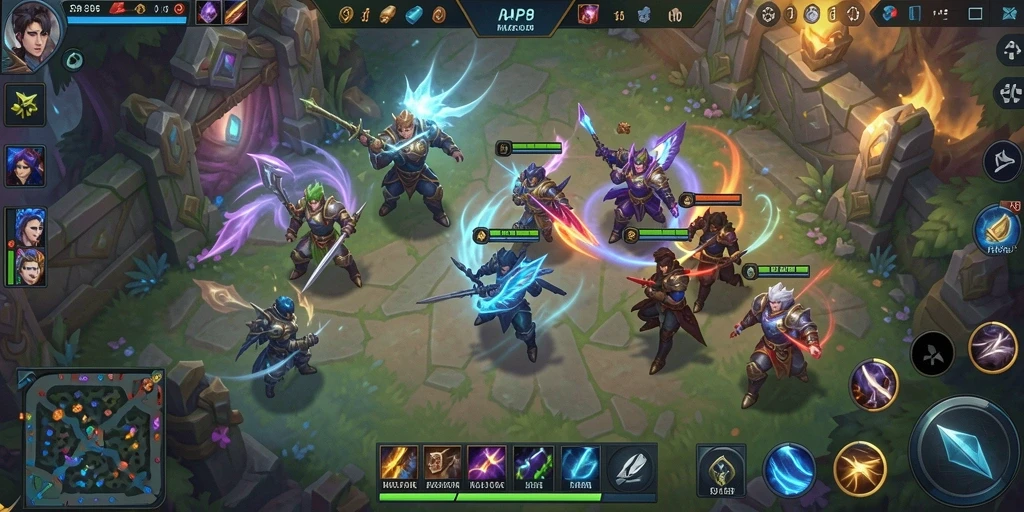 Tampilan gameplay mendebarkan dari RAP89 dalam pertarungan MOBA.