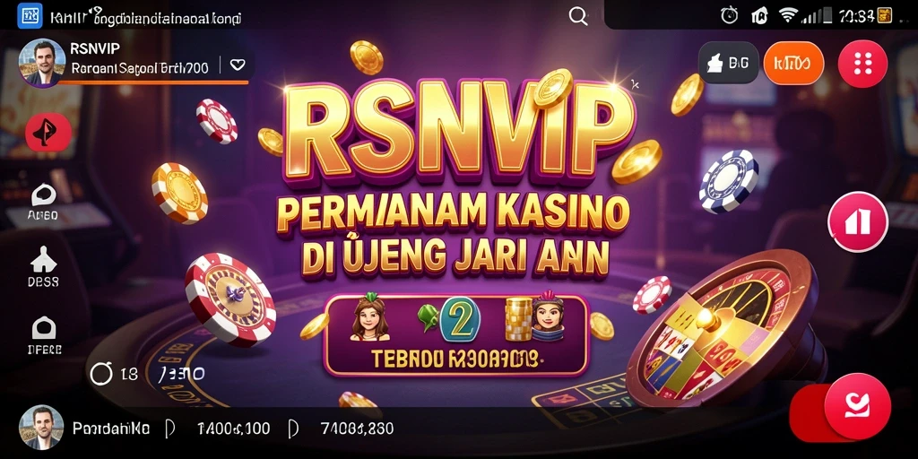 Screenshot gameplay RSNVIP menampilkan suasana kasino yang mendebarkan.