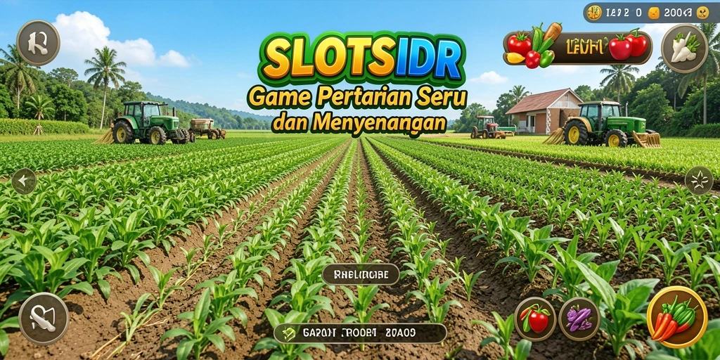 Tangkapan layar gameplay SLOTSIDR menampilkan aktivitas bertani yang seru dan interaktif.