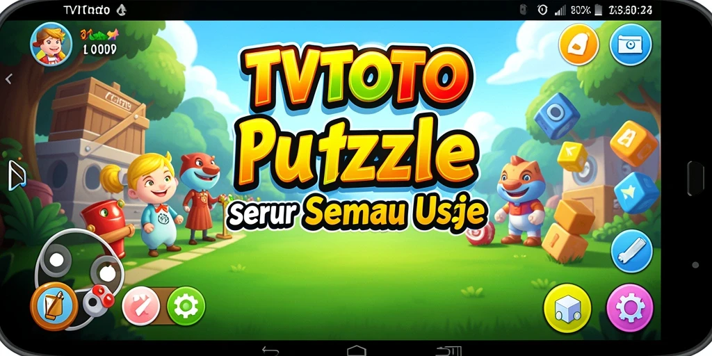 Screenshot gameplay TVTOTO menampilkan tantangan puzzle yang menarik.