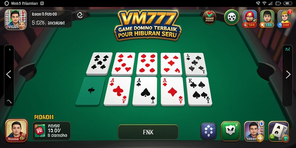 Screenshot gameplay VM777 dengan tampilan permainan domino yang menarik.
