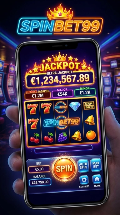 Tampilan utama aplikasi spinbet99 yang menarik dan mudah dinavigasi.